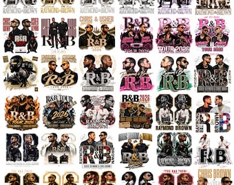 50+ Chris Brown and Usher Raymond Tour PNG Bundle, R&B Tour 2026 PNG, Usher and Chris Concert Graphic, Sublimation Designs, Digital Download