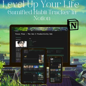 Notion Template OS | Gamified Habit Tracker & Goal Planner | Digital Life Dashboard