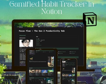 Notion Template OS | Gamified Habit Tracker & Goal Planner | Digital Life Dashboard
