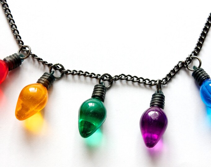 Christmas Lights Necklace Etsy