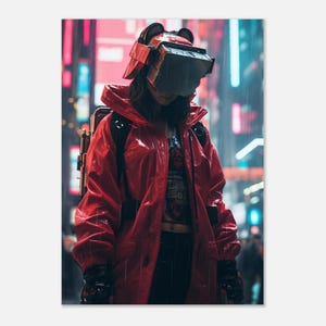 Pôster Cyberpunk | Impressão de arte de parede futurista | Decoração de ficção científica com cidade neon | Estética Techno Noir | Impressão de arte física | Pôster de belas artes