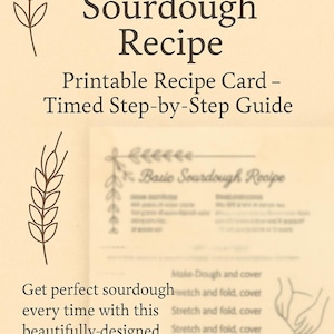 Printable Sourdough Recipe Card – Beginner-Friendly Timed Baking Guide