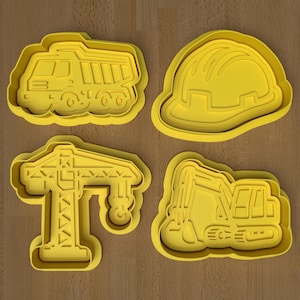 Construction Cookie Cutter Set – 3D Printed Cookie Stamp – Builder Baking Tool