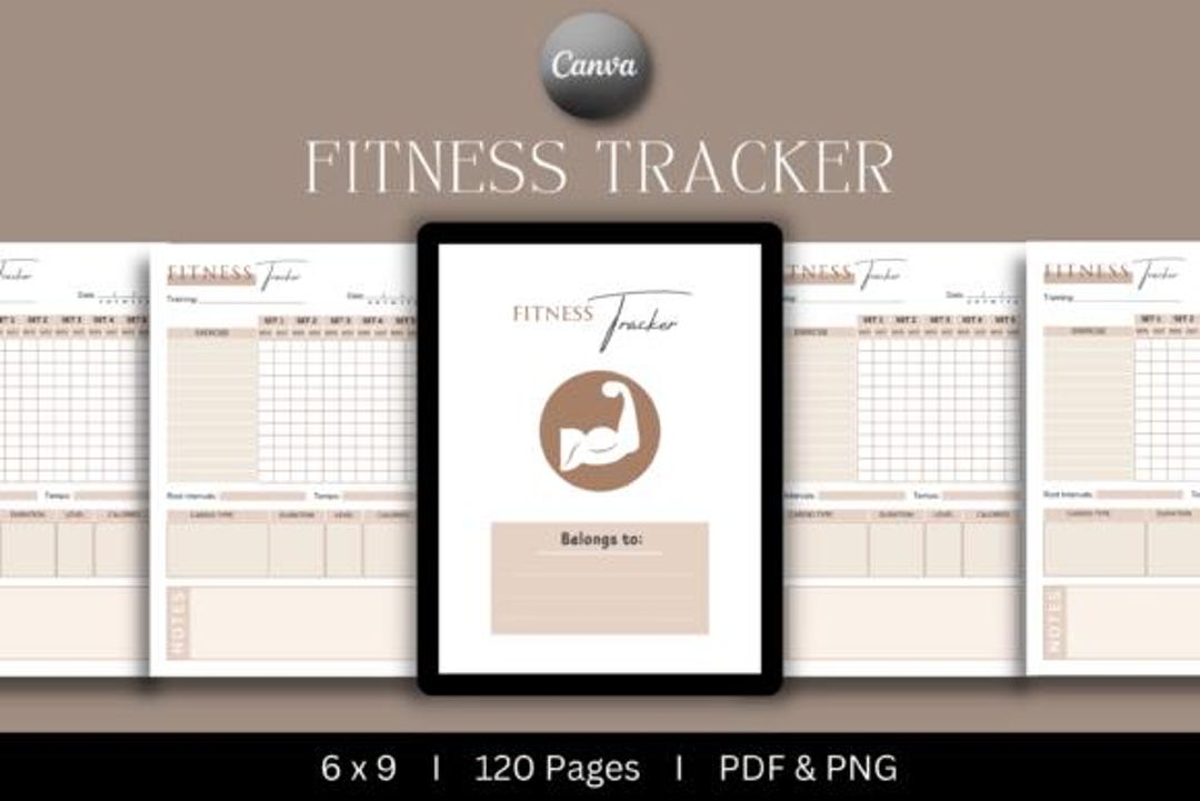 Fitness Tracker Printable: Workout Log & Health Journal (digital ...