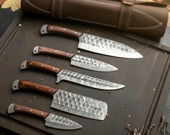 CHEF KNIFE Custom Handmade Damascus Steel Kitchen Knife Gift For Chefs, Mother Gift For Boyfriend Engraved Knife Anniversary Christmas Gift