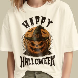 Citrouille effrayante Jack-O&#39;-Lantern PNG : conception de chemise d&#39;Halloween (téléchargement numérique