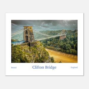 Clifton Bridge Print Travel Wall Decor Travel Print Brunel Wall Art Wall Hanging Home Décor Clifton Bridge Gift Brunel Landmark GallivArt