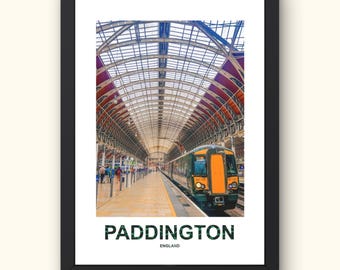 London Paddington Station Poster, London Railway Station Art, London Photography Print, London Wall Decor, Travel photography Wall Art Gift