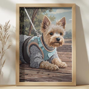 Yorkshire Terrier Art Print – Cute Yorkie Dog Poster, Pet Lover Wall Decor, Small Dog Illustration, Puppy Portrait Gift