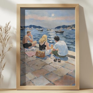Zadar Croatia Sunset Watercolor Print: Romantic Seaside Wall Art (Digital Download)