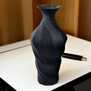 Decorative Vase 3D Printing, STL 3D Print File, Digital Download for 3D Printing, STL File, 3D Printable Model, Modern Spiral Vase, Home