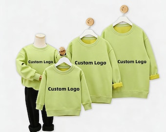 Custom Kids And Adults Long Sleeve Shirt Personalized Sweatshirt Add Logo Name Text For Children And Families