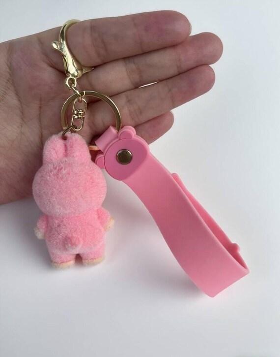 Peluche Portachiavi Labubu - Mostro Carino, Cotone PP, 8x17cm, Rosa, Decorazione Zaino - Foto 7