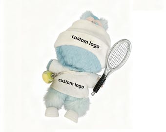 Custom 2PCS Dolls Tennis Outfit And Hat Set, 2PCS Dolls Sports Tee And Hat, Custom Shirt And Hat Logo And Text For 6-7 Inch Dolls