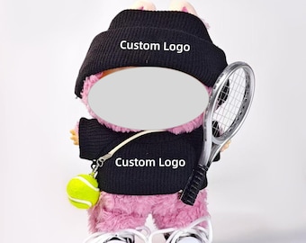 Custom 2PCS Dolls Sport Tee And Hat Set, 2PCS Dolls Shirt And Hat, Custom Clothes And Hat Logo And Text For 6-7 Inch Dolls