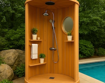 DIY Outdoor Shower Cabin Plan: Wooden Privacy Enclosure (PDF Download)