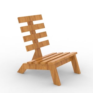 Plan de construction de chaise en bois moderne à faire soi-même - Plans de menuiserie pour meubles de patio d&#39;extérieur - Téléchargement PDF facile, étape par étape