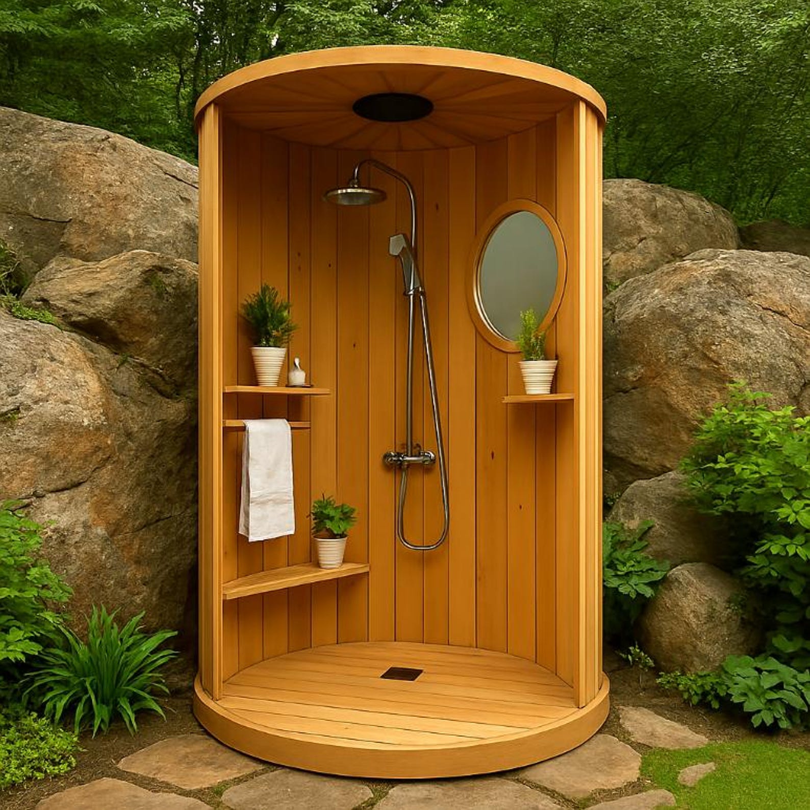 DIY Outdoor Shower Cabin Plan: Wooden Privacy Enclosure (PDF Download ...