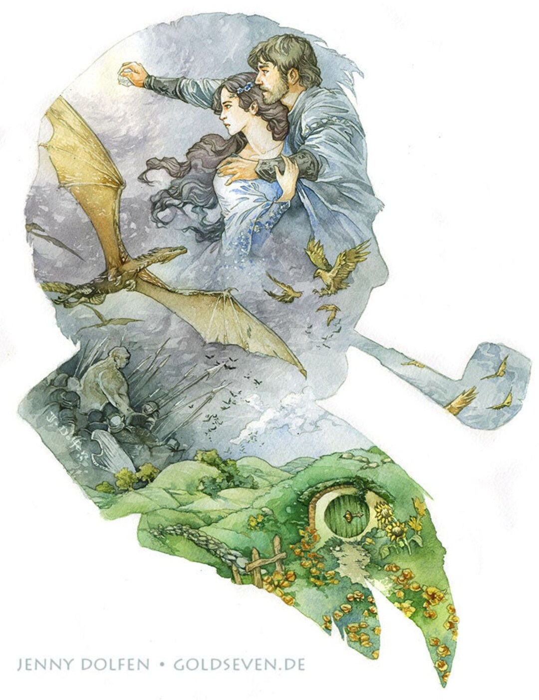 Then Fingon Rode Against Him Signed Giclée Print 