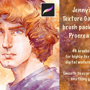 Jenny's Texture Galore brush set -  46 Procreate brushes + 1 digital canvas (digital download)