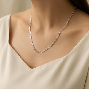 Sterling Silver Chain Necklace: Minimalist Fine Jewelry Gift