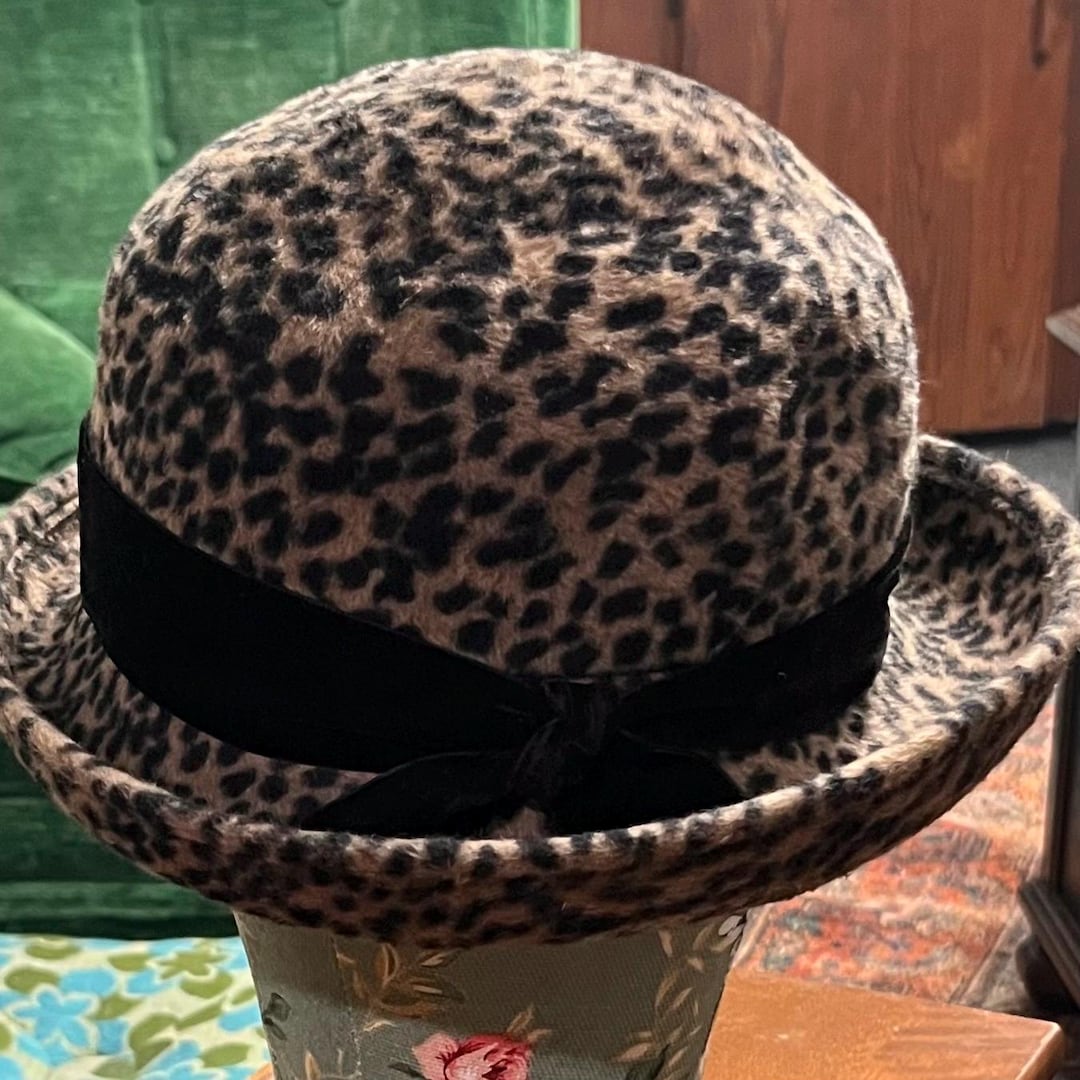 Eric Javits Leopard Print Bowler - Etsy display picture 2