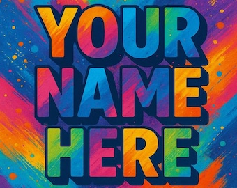 Custom Name Wall Art – Vibrant Personalized Poster | Printable Kids Room Decor | Name Sign Gift for Girls or Boys