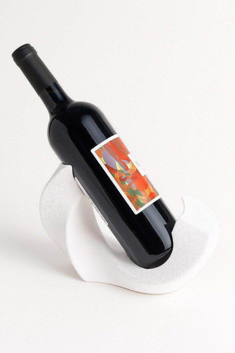 Minimalist Modern Wine Bottle Holder, Decorative Stand, Unique Bar & Home Decor Gift, Gift for her, Gift for him, Housewarming Gift image 9