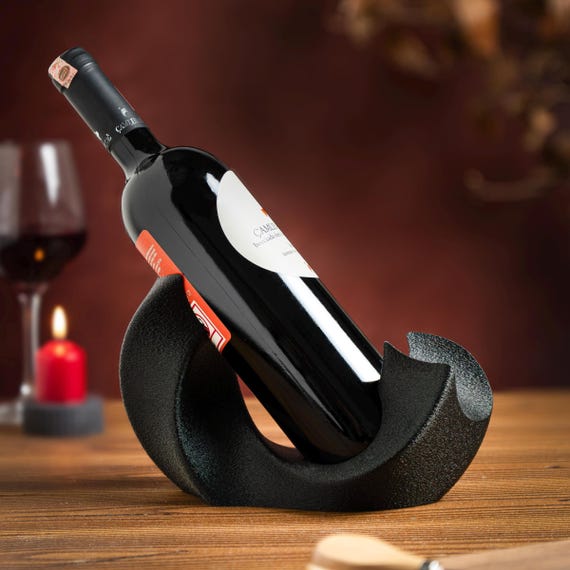 Minimalist Modern Wine Bottle Holder, Decorative Stand, Unique Bar & Home Decor Gift, Gift for her, Gift for him, Housewarming Gift