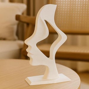 Modern Abstract Face Sculpture, Minimalist Geometric Art Statue for Home, Office, Shelf, Desk, Living Room, Decorative Accent, Gift Ideas