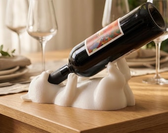 Cat Wine Bottle Holder, Funny Drinking Kitty Wine Stand, Cat Shaped Bar Decor, Countertop Wine Bottle Display, Wine Rack for Home Bar