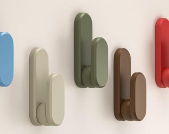 Modern Wall Hangers, Minimalist Coat & Hat Hooks for Entryway, Bedroom, or Office, Colorful Decorative Wall Hangers, Home Gift, Cute Hooks