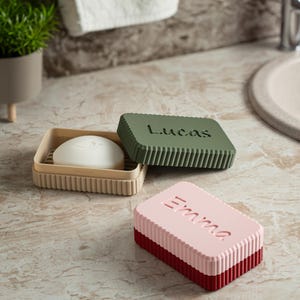 Custom Soap Dish, Travel Soap Case, Name Soap Holder, Draining Soap Dish with Lid, Gym Soap Box, Bar Soap Holder, Bathroom Storage