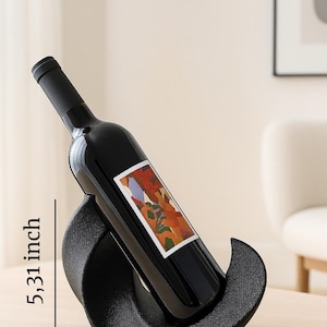 Minimalist Modern Wine Bottle Holder, Decorative Stand, Unique Bar & Home Decor Gift, Gift for her, Gift for him, Housewarming Gift image 6