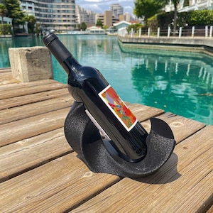 Minimalist Modern Wine Bottle Holder, Decorative Stand, Unique Bar & Home Decor Gift, Gift for her, Gift for him, Housewarming Gift image 5