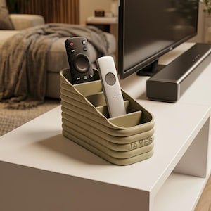 Portatelecomando personalizzato, moderno tavolino da caffè, portatelecomando TV personalizzato, organizer minimalista per soggiorno, regalo di inaugurazione della casa