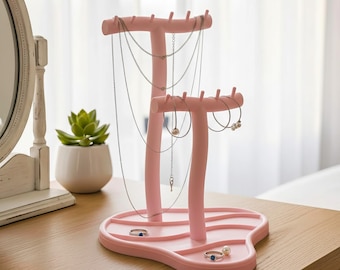 Minimal Jewelry Stand Organizer, Valentines Day Gift, Necklace Holder for Women, Earring Display Tree, Modern Aesthetic Jewelry Rack