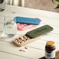 Personalized Weekly Pill Organizer with Custom Name, Travel Size 7 Day AM PM Pill Box with Lid, Cute Portable Medication Case for Purse