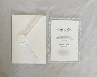 Elegante Einladungskarten mit Spitze | Dantelli Davetiye | Hochzeit & besondere Anlässe