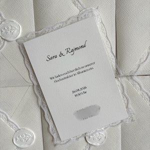 Einladungskarten mit Spitzendetail A6 | Dantelli Davetiye | Hochzeit, Verlobung, Henna, Babyhower, Geburtstag etc.