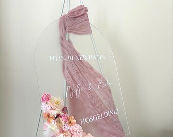 Empfangstafel Hochzeit mit Sticker | Willkommensschild personalisiert