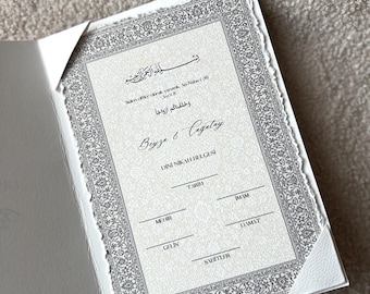 Islamische Eheurkunde A5 | Nikah Zertifikat A5 | Dini Nikah Belgesi | Nikkah Certificate