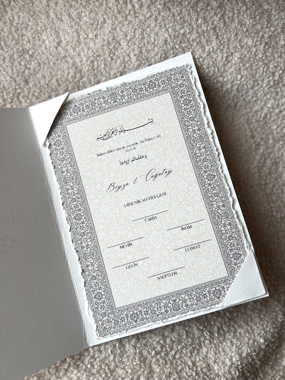 Islamische Eheurkunde A5 | Nikah Zertifikat A5 | Dini Nikah Belgesi | Nikkah Certificate