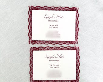 Elegant lace invitation cards | Dantelli Davetiye | Wedding, engagement, henna, baby shower