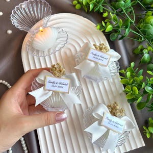 Bulk Candle Transparent Seashell Box Favor, Ocean Theme Beach Wedding Favors for Guests, Wedding Favors, Thank You Favors,Favors For Guests