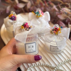 Personalized Wedding Party Thank you Candle Favor for Guests, Luxury Wedding Candle Favors for Guest, Elegant Candle in glass, Wedding Favor
