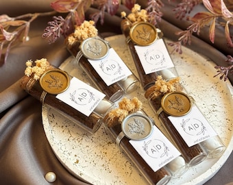 Personalized Wedding Favor: Turkish Coffee & Almond Glass Tubes - Etsy