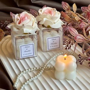 Wedding Favors for Guests, Luxury Favors Candy Box, Elegance Party Favors, Custom Blush Engagement Favors Gift,Classic Wedding,Candle Favors