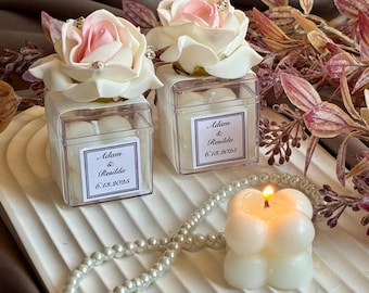 Elegant Wedding Candle Wedding Gift Boxes With Rose,Wedding Gifts, Personalized Wedding Favor Candle Box, Favors for Guests, Bulk Favors