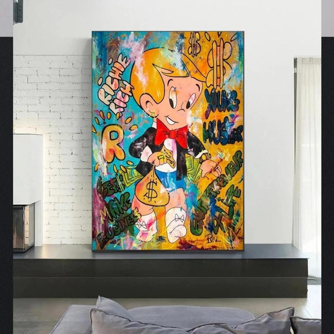 Richie Rich Alec Monopoly Money Graffiti Art Paintings on the Wall Art ...